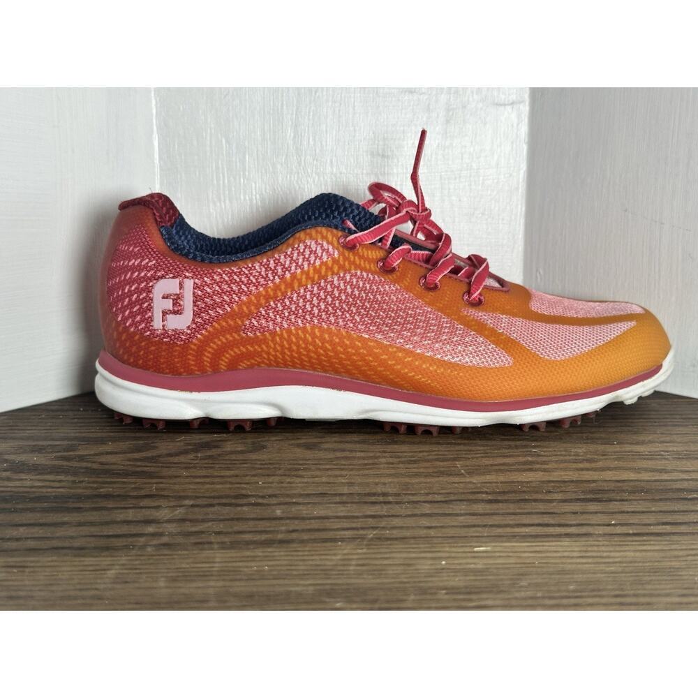 FOOTJOY emPower 98002 Orange/ Pink Spikeless Golf Shoes Women's SZ 7 EXCELLENT - Picture 4 of 8